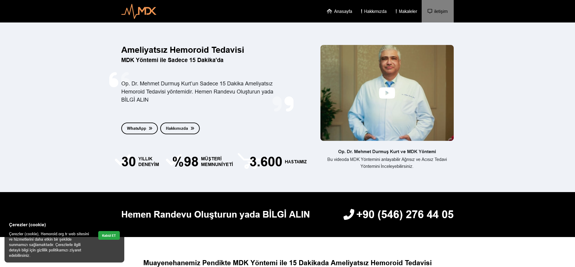 Ameliyatsız Hemoroid Tedavisi - Sağlık Web Sitesi referans projesi
