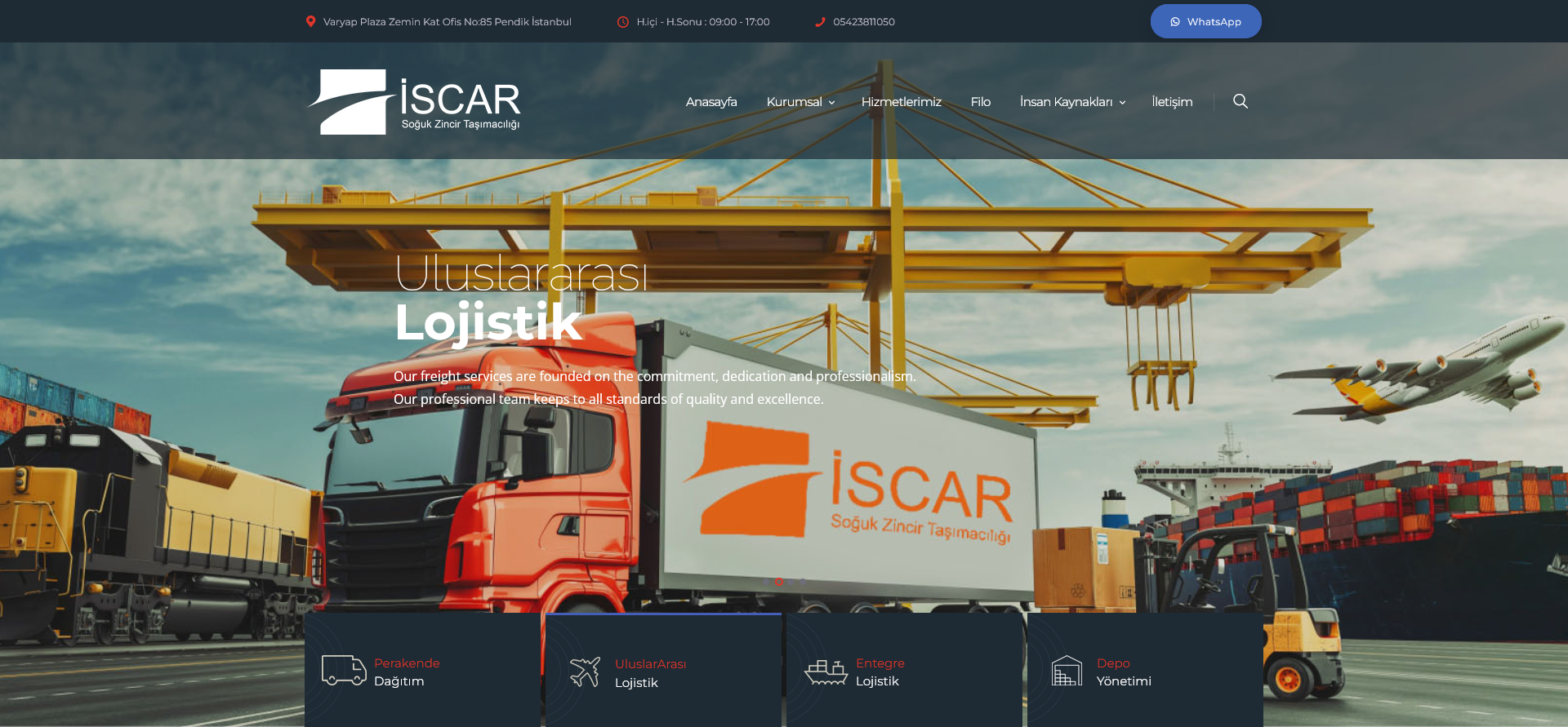 İscar Lojistik - Kurumsal Web Sitesi referans projesi