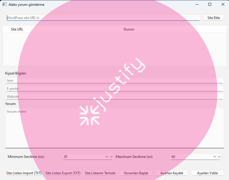 Yorum Backlink Botu - Otomasyon Yazılımı referans projesi